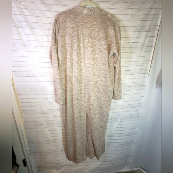 LOVESTITCH FLORAL CUTOUT DETAIL BEIGE DUSTER CARDIGAN W POCKETS, SZ SMALL - Picture 9 of 15